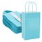 25-Pack Teal Gift Bags with Handles, 5.5x3.2x9-Inch Paper Goodie Bags for Party Favors and Treats, Birthday Party Supplies